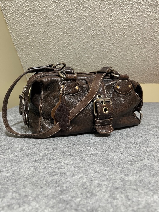 Roots Handbags - Vintage Roots Dark Brown Leather Shoulder Bag